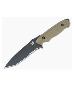 Benchmade 141SBKSN Nimravus Tanto Black Serrated 154CM Sand Aluminum Combat Fixed Blade - BM-141SBKSN 1