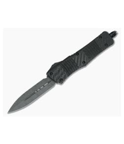 Microtech Combat Troodon D/E Carbon Fiber Damascus Standard Blue Titanium 142-16CFTI - MT-142-16CFTI 1