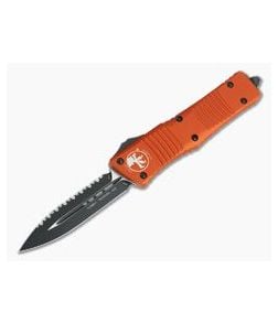 Microtech Combat Troodon Orange D/E Black Full Serration 204P OTF Automatic 142-3OR - MT-142-3OR-204P 1