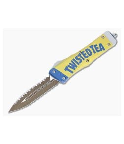 Microtech Combat Troodon D/E Twisted Tea Edition Double Reverse Full Serrated OTF Automatic Knife 142-DR3TT - MT-142-DR3TT 1