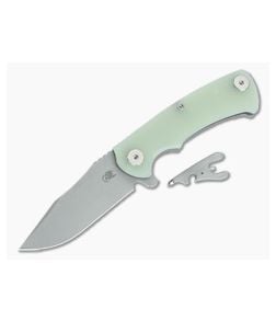 Hinderer Project X MagnaCut Clip Point Translucent Green G10 Tri-Way Working Finish Flipper 1429 - HK-1429 1