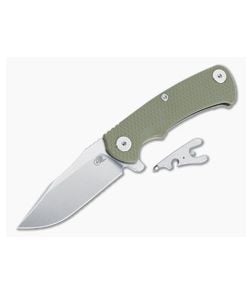 Hinderer Project X MagnaCut Clip Point OD Green G10 Tri-Way Stonewash Bronze Flipper 1430 - HK-1430 1