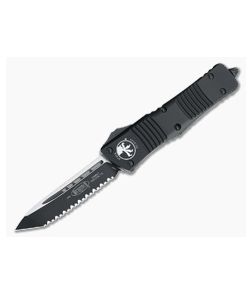 Microtech Combat Troodon T/E Tanto Tactical Full Serrated Black OTF Automatic 144-3T - MT-144-3T 1