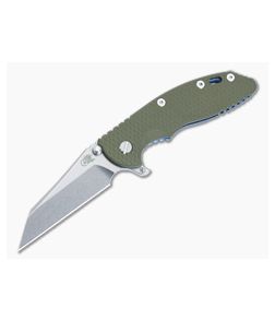 Hinderer XM-18 3.5" Fatty S45VN Wharncliffe OD Green G10 Tri-Way Stonewash Blue Flipper 1441 - HK-1441 1