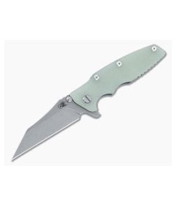 Hinderer Eklipse 3.5" Flipper Wharncliffe CPM-20CV Translucent Green G10 Battle Blue Tri-Way Folder 1457 - HK-1457 1