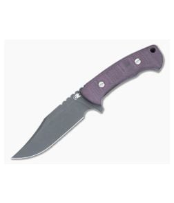 Hinderer Ranch Bowie Fixed Blade Burgundy Micarta Handle Battle Black 3V Clip Point Blade 1461 - HK-1461 1