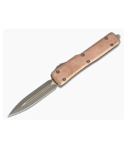 Microtech UTX-70 Signature Double Edge Apocalyptic Bronze 204P Copper Top OTF Automatic 147-13APCPS - MT-147-13APCPS 1