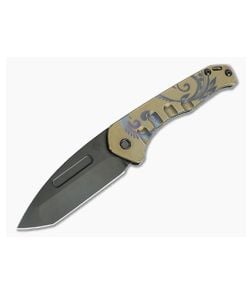 Medford Praetorian Slim Tanto PVD S35VN Bronze Filigree Titanium Frame Lock Folder - MKT-MKT147 1