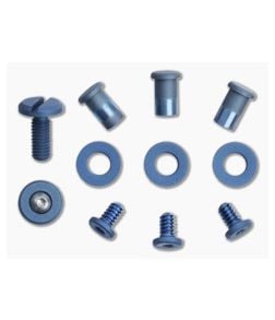 Hinderer Knives Titanium Battle Blue Complete Hardware Kit For XM-18 3.5" Skinny Folders 1499 - HK-1499 1