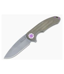 Curtiss Knives F3 Large Bronze Ball-Milled Dark Stonewashed Magnacut Slicer Flipper CK-14 - CK-14 1