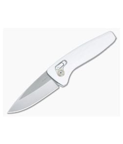 SOG One-Zero XR Lock Automatic White Aluminum Handles Satin S35VN Drop Point 15-73-02-57 - SOG-15-73-02-57 1