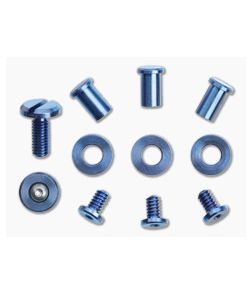 Hinderer Knives Titanium Stonewash Blue Complete Hardware Kit For XM-18 3.5" Skinny Folders 1502 - HK-1502 1
