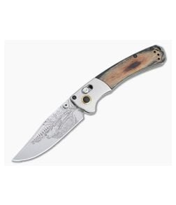 Benchmade Mini Crooked River Limited Bull Elk Artist Series S30V Stabilized Wood Folder 15085-2201 - BM-15085-2201 1