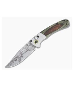 Benchmade Mini Crooked River Limited Mallard Duck Artist Series S30V Stabilized Wood Folder 15085-2203 - BM-15085-2203 1