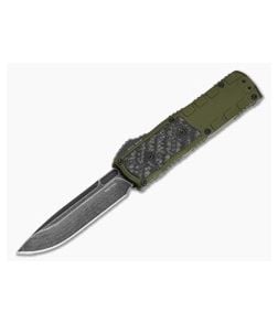 Guardian Tactical Apex OD Green Aluminum Frag Carbon Fiber Inlay MagnaMax Dark Stonewash OTF Automatic Knife (3.44" Blade) 152611-ODG - GT-152611-ODG 1