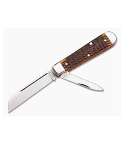 Tidioute Cutlery #15 Huckleberry Antique Yellow Bone Sheepsfoot Two Blade - GEC-153215-AYJB 1