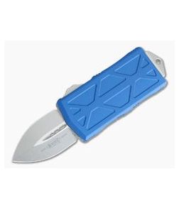 Microtech Exocet Stonewashed XHP Plain Double Edge Blue CA Legal OTF Auto 157-10BL - MT-157-10BL-XHP 1