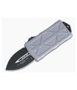 Microtech Exocet Gray Aluminum Black 204P Double Edge CA Legal OTF Automatic 157-1GY - MT-157-1GY-204P 1