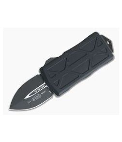 Microtech Exocet Black Tactical Plain 204P Double Edge CA Legal OTF Auto 157-1T - MT-157-1T-204P 1
