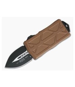 Microtech Exocet Black 204P Plain Double Edge Tan CA Legal OTF Auto 157-1TA - MT-157-1TA-204P 1