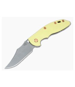 Hinderer XM-18 3.5 Bowie Non Flipper Smooth Yellow G10 Battle Rose Gold - HK-1570 1
