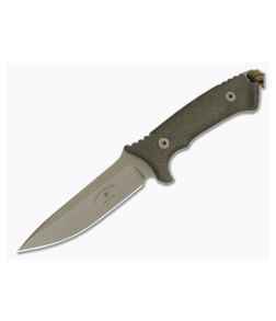 Spartan-Harsey Hunter Combat Utility Green Micarta Tan Sheath - SB-15DEGRNLTN 1