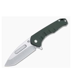 Medford Knives Praetorian Swift FL Tanto Tumbled S35VN Green Aluminum Flipper - MKT-MKT160 1