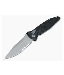 Microtech Socom Elite Automatic Apocalyptic Part Serrated XHP Black Aluminum Folder 160A-11AP - MT-160A-11AP-XHP 1