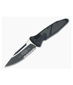 Microtech Socom Elite Automatic Carbon Fiber Inlays Serrated Black CTS-204P 160A-2CFI - MT-160A-2CFI-204P 1