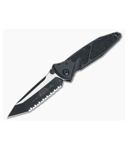 Microtech Socom Elite Folding Knife Black Aluminum Two Tone Full Serrated M390 Tanto Point 161-3T - MT-161-3T 1