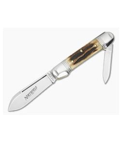 Great Eastern Cutlery Northfield #16 Canoe Sambar Stag 1095 Carbon Steel Two-Blade Pocket Knife (3.50" Closed) 162226 - GEC-162226-SS 1