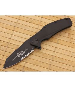 Microtech Mini Matrix Flipper Black Tactical Serrated - MT-164-2T 1