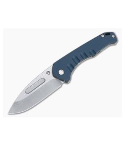 Medford Knives Praetorian Swift FL Drop Point Tumbled S35VN Blue Aluminum Folder - MKT-MKT164 1