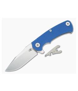 Hinderer Project X Clip Point Blue G10 Stonewash Titanium and Stonewash S45VN Folding Knife (3.66") - HK-1650 1