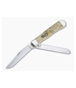 Case Trapper Smooth Natural Box Elder Burl Wood 16560 - CA-16560 1