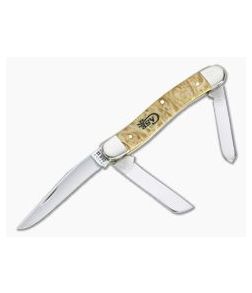 Case Medium Stockman Smooth Natural Box Elder Burl Wood 16564 - CA-16564 1