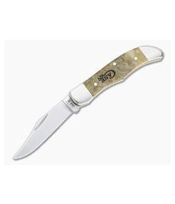 Case Pocket Hunter Smooth Natural Box Elder Burl Wood Slip Joint 16566 - CA-16566 1