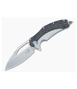 Microtech Matrix Titanium Carbon Fiber Scales Blasted M390 165C-7CFTI - MT-165C-7CFTI 1