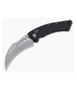 Microtech Hawk Automatic Karambit Stonewashed M390 Smooth Black Aluminum 166-10 - MT-166-10-SM-M390 1