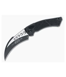 Microtech Hawk Automatic Karambit Black Tactical Plain Edge M390 Black Aluminum 166-1T - MT-166-1T 1