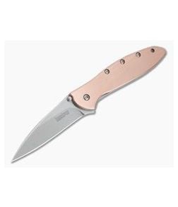 Kershaw Knives Leek Stonewashed CPM-154 Raw Copper Assisted Flipper 1660CU - KS-1660CU 1