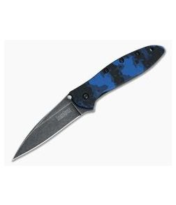 Kershaw Leek Digital Blue Camo BlackWash Blade Assisted Flipper 1660DBLU - KS-1660DBLU 1