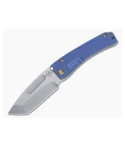 Medford Knives Slim Midi Tanto Tumbled MagnaCut Blue and Bronze Titanium Folder - MKT-MKT166 1