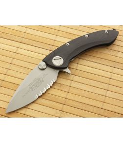 Microtech Whaleshark G10 Flipper Bead Blast Serrated - MT-167-8 1
