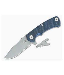 Hinderer Project X Clip Point Black/Blue G10 Battle Blue Titanium and Working Finish S45VN Folding Knife (3.66") - HK-1678 1
