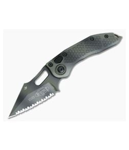 Microtech Stitch Full Serrated Green Camo M390 Automatic Knife 169-3GC - MT-169-3GC-M390 1