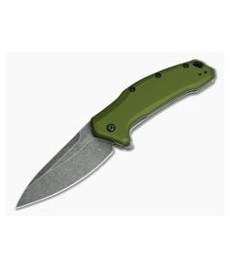Kershaw Link Olive Green Blackwash USA Flipper 1776OLBW - KS-1776OLBW 1