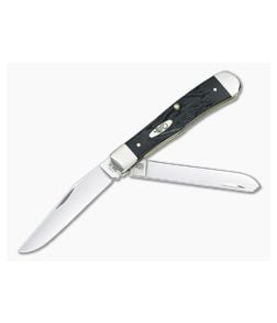 Case Trapper Rough Black Synthetic Slip Joint Folder 18221 - CA-18221 1