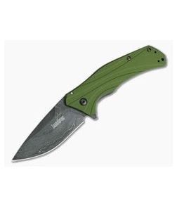 Kershaw Knockout Olive Handle Damascus Blade 1870OLDAM - KS-1870OLDAM 1