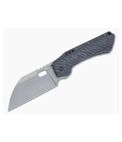 WE Knives Roxi 3 Stonewashed S35VN Tiger Stripe Flamed Titanium Front Flipper WE19072-3 - WE-WE19072-3 1